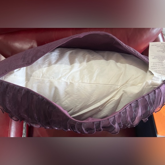 ๐ Rodeo Home Purple Ruffled Elegant Feather Throw Pillow - Picture 4 of 8